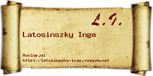 Latosinszky Inge névjegykártya